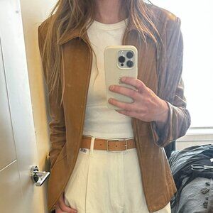 Light Brown Real Leather Danier Jacket Size Small